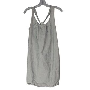 J Crew Mini Dress Women's 2 Blue White Stripe Seersucker Sleeveless Cotton 37413